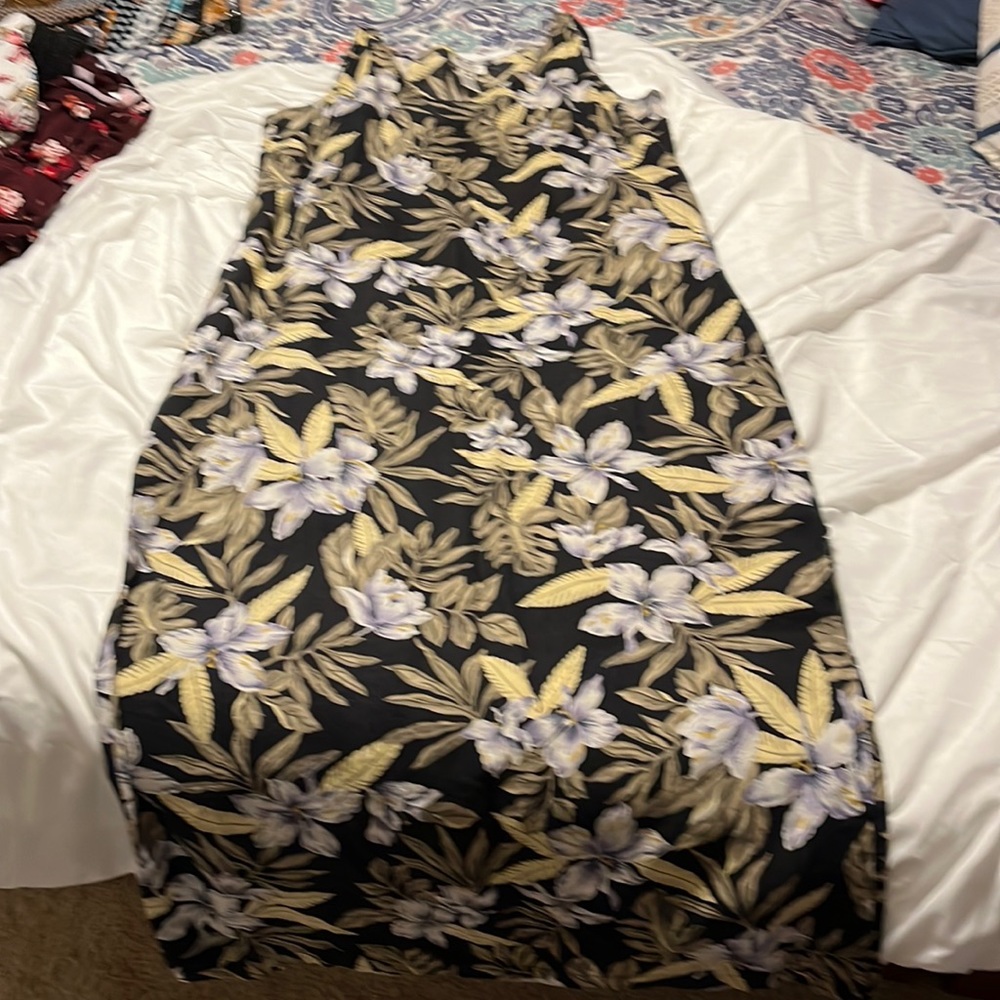 Womens tank dress. Lower side slit